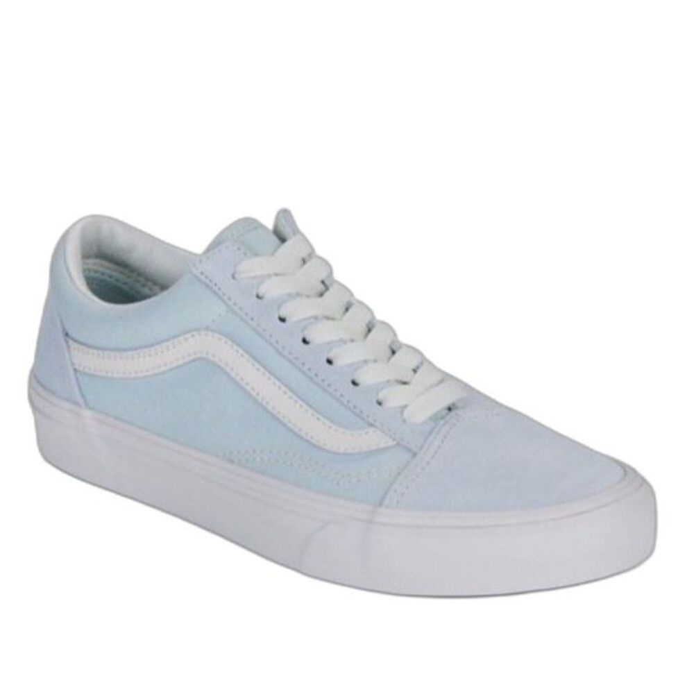 Vans Unisex Light Blue Leather Old Skool Low Top Sneakers Size M9.0/W10.5